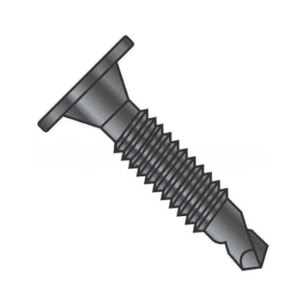 Usa Industrials Self-Drilling Screw, #10-24 x 3/4 in, Black Oxide Steel Wafer Head Phillips Drive BULK-SCRW-12625 - main